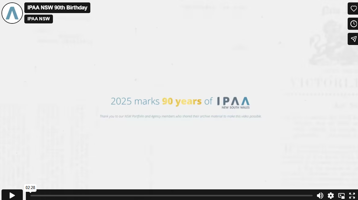 IPAA NSW 90th Birthday video